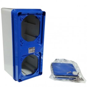 Caja inferior Gewiss preparada para 2 tapas...