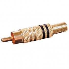 Melchioni rot vergoldeter RCA Metall-Stecker...