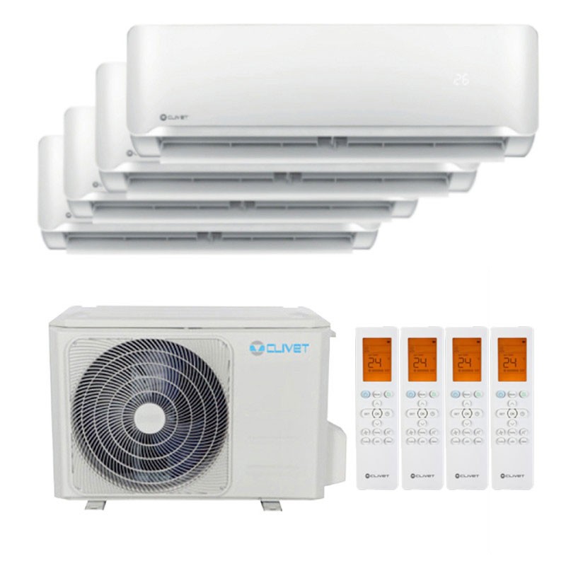 Four Split Clivet Essential II 12+12+12BTU Inverter R32 A++ Air Conditioner