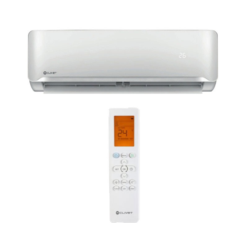 Vier Split-Klimageräte Clivet Essential II 12+12+12BTU Inverter R32 A++