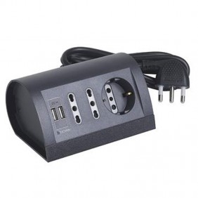 Regleta de sobremesa Bticino 10/16A toma USB...
