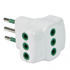 Adaptateur Fanton, fiche 2P+T 10A 3 prises 2P+T...