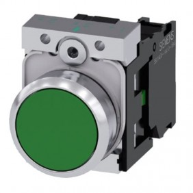 Siemens grüner flacher Knopf 22mm 1NA...