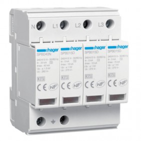 Parafoudre Hager 4P IMAX 15KA type 2 SPB415D