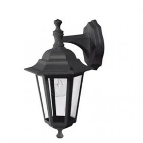 Farol Poliplast victoria negro envejecido 1XE27...
