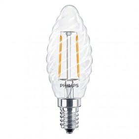 Philips 2W 2700K LED filament twist bulb E14...