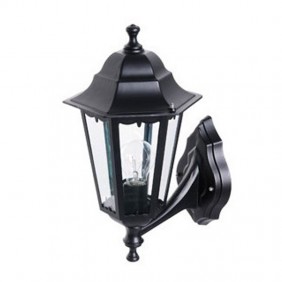 Farol Poliplast Ginebra negro antiguo 1XE27...