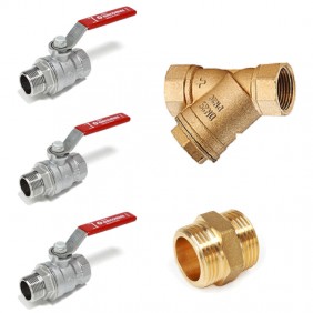 Giacomini Kit 3 Nipples Ball Valves and Filter...