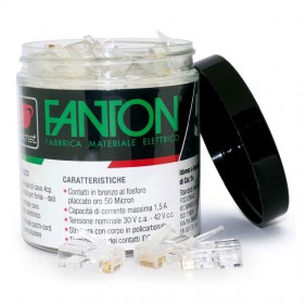 Fanton Plug Kit CAT.5E UTP 8/8 RJ45 50 Pieces...