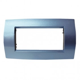 Plaque Abb Soft Métal Elos 4 modules Bleu...