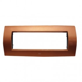 Placca Abb Soft Metal Elos 6 Moduli Rosso Rame...