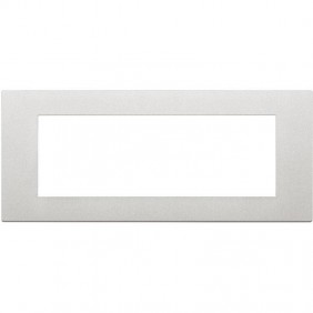 Placa Vimar Linea tecnopolímero 7 Módulos Plata...