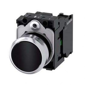 Bouton Siemens noir plat 22mm 1NA 3SU11500AB101BA0