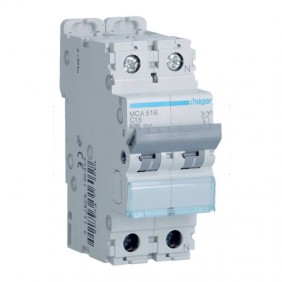 Disjoncteur magnétothermique Hager 1P+N 16A 6KA...