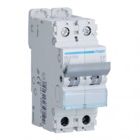 Disjoncteur magnétothermique Hager 1P+N 32A 6KA...