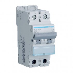 Disjoncteur magnétothermique Hager 1P+N 25A 6KA...