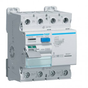 Disjoncteur magnétothermique Hager 4P 40A 300MA...