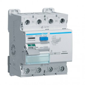 Disjoncteur magnétothermique Hager 4P 25A 300MA...