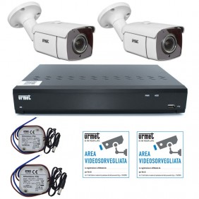 KIT Videosorveglianza Urmet AHD 5M 4 canali con...