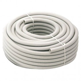 Tubo corrugato bianco con tirafilo diametro 25mm