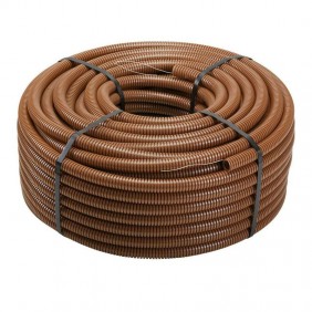 Tubo corrugato marrone con tirafilo diametro 32mm