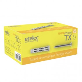 Etelec tasselli in nylon con viti 6X30mm 100...