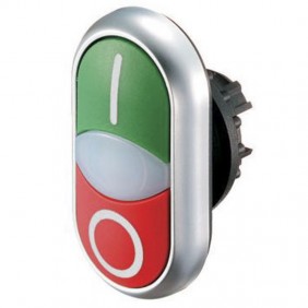 Bouton poussoir double Eaton M22-DDL-GR-X1/X0...