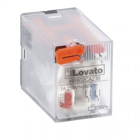 Relè industriale Lovato 7A 2 scambi 230VAC +...