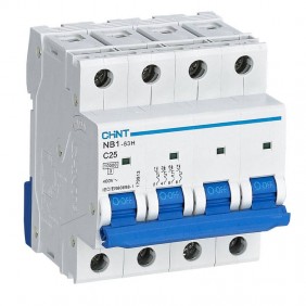 Interruptor magnetotérmico Chint NB1-63H 4P 25A...