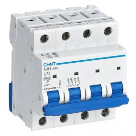 Chint Circuit Breaker NB1-63H 4P 20A 10kA C 4...