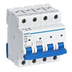 Interruptor magnetotérmico Chint NB1-63H 4P 16A...