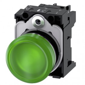 Voyant Siemens lumineux vert LED 24V 22mm...