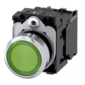 Bouton Siemens lumineux vert LED 230V 22mm...