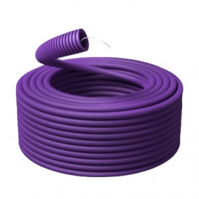 Tuyau ondulé violet avec tire-fil diamètre 25...