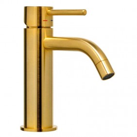 Paffoni Light gold brushed washbasin tap...