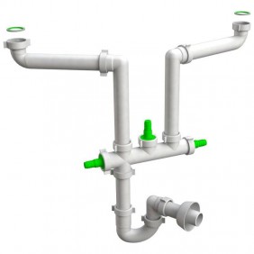 Sifone per lavello Bonomini Space 2 a 2 vie 1...