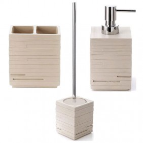 Gedy Quadrotto Bad-Accessoire-Set graubeige...