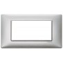 Placca Vimar Plana 4 Moduli argento metallizzato 14654.71